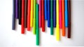 Multi-colored felt-tip pens on the white isolated background
