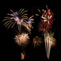 Multi-colored firework display Royalty Free Stock Photo