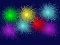 Multi colored fireworks on dark blue sky Royalty Free Stock Photo