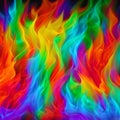 Multi-colored flames with different shades by Generative AI Royalty Free Stock Photo