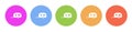 Multi colored flat icons on round backgrounds. Caravan multicolor circle vector icon Royalty Free Stock Photo