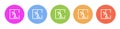 Multi colored flat icons on round backgrounds. claustrophobia, man multicolor circle vector icon