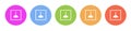 Multi colored flat icons on round backgrounds. inadequate, light multicolor circle vector icon