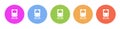 Multi colored flat icons on round backgrounds. Train multicolor circle vector icon