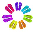 Multi-colored flip-flops Royalty Free Stock Photo