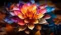 Multi colored flower petals create a vibrant backdrop generated by AI