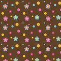 Multi Colored Flowers on Brown