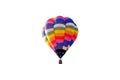 Multi-colored of flying a Hot-air balloon.