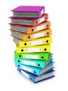 Multi colored folders stack. 3D illustration Royalty Free Stock Photo