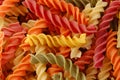 Multi colored fusilli twirls pasta Royalty Free Stock Photo
