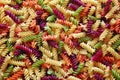 Multi colored fusilli twirls pasta Royalty Free Stock Photo