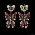 Neoclassical Butterfly Earrings With Gems