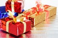 Multi-colored gift boxes Royalty Free Stock Photo