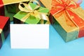 Multi-colored gift boxes Royalty Free Stock Photo