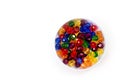 Multi-colored glass beads for beads and bracelets shot large on a white background Royalty Free Stock Photo