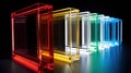 Multi-colored glass cubes. Background from squares. Abstraction.generative ai Royalty Free Stock Photo