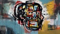 Multi colored graffiti paints chaotic portrait of city life generated by AI