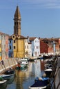 multi colored homes on canals Royalty Free Stock Photo