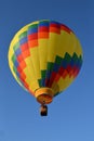 Multi-colored hot air balloon close up in the sky Royalty Free Stock Photo