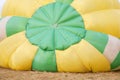 Multi colored hot air balloon view from inside