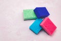 Multi colored household sponges