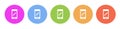 Multi colored icon phone edit pencil. Button banner round badge interface for application illustration