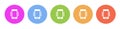 Multi colored icon phone vibrate. Button banner round badge interface for application illustration
