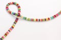 Multi Colored Jewelery Beads Hand Made Necklace Accessory on White Background Royalty Free Stock Photo