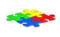 Multi colored jigsaw pieces