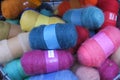 Multi colored knots of wool