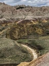 Multi-colored and layered mountains of Badlands Royalty Free Stock Photo