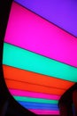 Multi-colored LED light box in the ceiling as a lamp at night Royalty Free Stock Photo