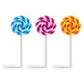Multi-colored lollipops