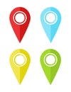 Multi colored map pointers, location icons Royalty Free Stock Photo