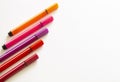 Multi-colored markers on a white background. School Supplies.copyspace for text