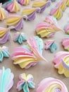 Multi-colored meringue colored meringues are many different sweet Royalty Free Stock Photo