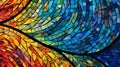 Multi-colored moire patterned stained glass mosaic Royalty Free Stock Photo