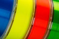 Multi-colored monofilament line for fishing Royalty Free Stock Photo