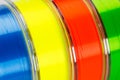 Multi-colored monofilament line for fishing Royalty Free Stock Photo