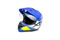 Multi colored motocross helmet