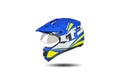 Multi colored motocross helmet