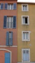multi-colored multi-storey buildings in the old town of france