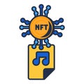 Multi Colored NFT Music File Assigning Icon