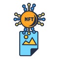Multi Colored NFT Photo File Assigning Icon Royalty Free Stock Photo