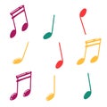 Sheet music, music, musical notes, elements are isolated on a white background