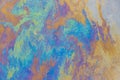 Multi colored oil spill on water surface Royalty Free Stock Photo