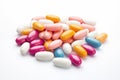 Multi-colored pain pills Royalty Free Stock Photo