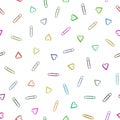 Multi-colored paper clips seamless pattern and abstract background for decorative. Royalty Free Stock Photo