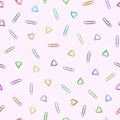 Multi-colored paper clips seamless pattern and abstract background for decorative. Royalty Free Stock Photo