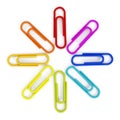 Multi colored paper clips Royalty Free Stock Photo